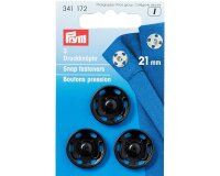 Annäh-Druckknöpfe, schwarz, Prym 9 mm (12 Stück)