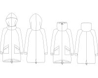 Zwischenmass Schnittmuster PARKA 168 K (Kleiner Umfang)