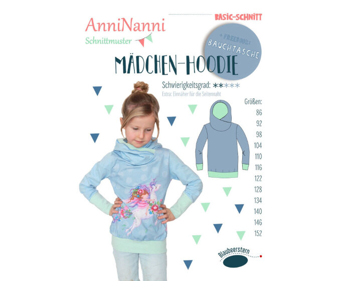 Kinder-Schnittmuster MÄDCHEN-HOODIE, Blaubeerstern