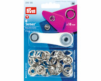 Jersey-Druckknöpfe RING, silber, Prym 18 mm