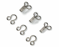 Haken und Augen, 3 Größen, silber oder schwarz, Prym Klein schwarz