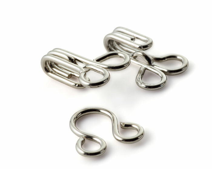 Haken und Augen, 3 Größen, silber oder schwarz, Prym Gross schwarz