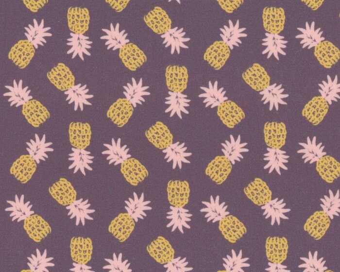 Viskosestoff GOBI PINEAPPLES, Ananas, schlammbraun-senfgelb