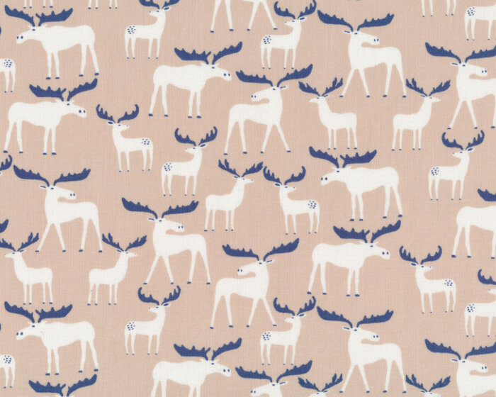 Patchworkstoff COLD COMFORT, Elche, beige-dunkelblau