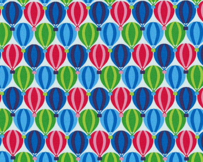 Westfalenstoff JUNGE LINIE, Heißluftballons, aquablau-grün