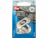 Prym Drehverschluss für Taschen, oval silber