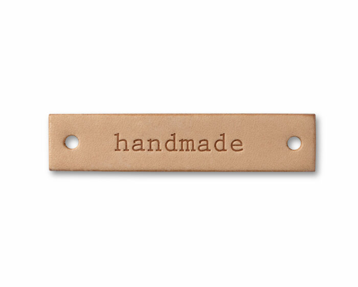 Label zum Annähen HANDMADE, rechteckig, natur, Prym