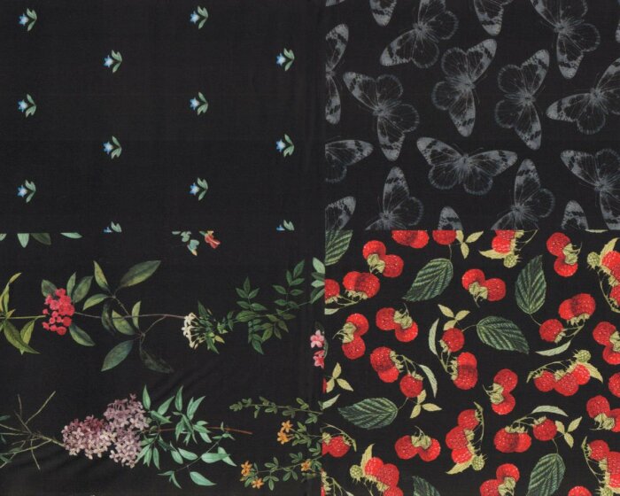 1,90-m-Panel Fat Quarter NO WEEDS HERE, Gartenmotive, schwarz