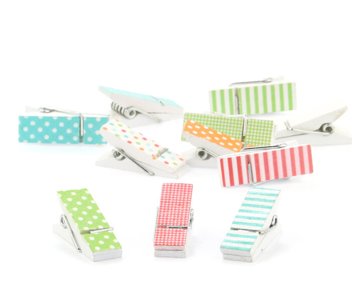 Holzklammern MAKE YOUR MARK von Moda Fabrics, pastell, Moda Fabrics
