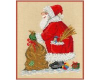 Stickvorlage: Carl Gustav mit Weihnachtsmann, Stickizz