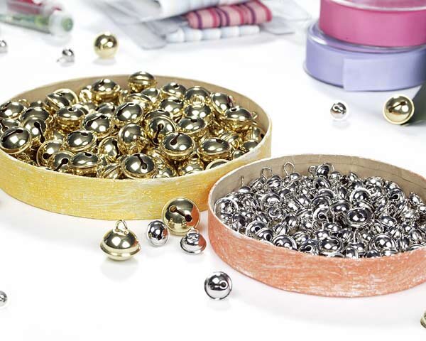 Glöckchen mit Öse SCHELLE, Metall, silber oder gold silber 19 mm