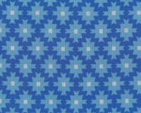 Jacquard-Strick LIL IKAT von Albstoffe, Ikat-Sterne, blau