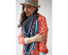 Jacquard-Strick LIL IKAT von Albstoffe, Ikat-Sterne, blau