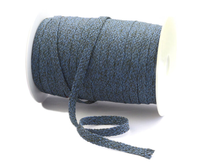 Zweifarbige Kordel FLACH, 12 mm braun-natur