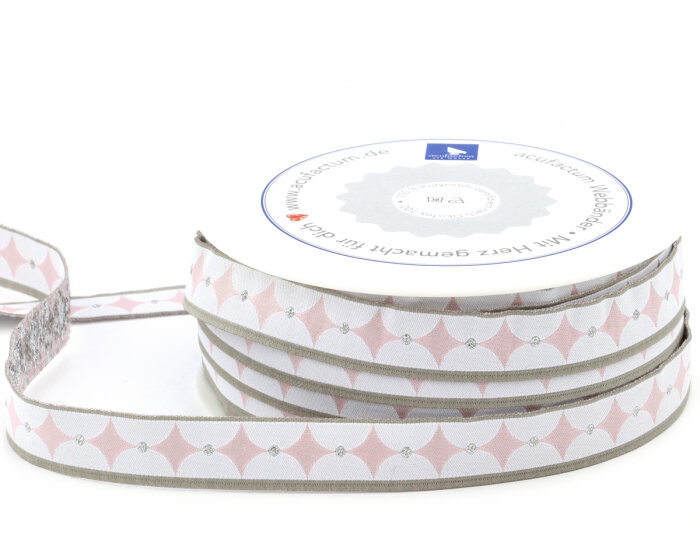Webband mit Glitzer RAUTE von Acufactum
