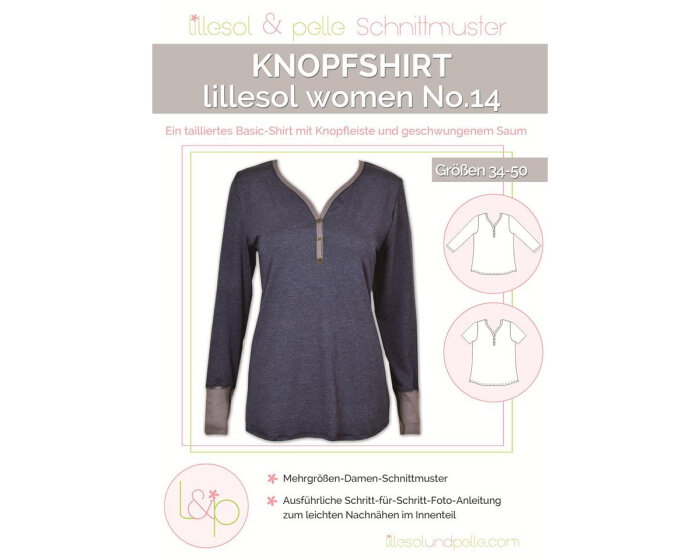 Damen-Schnittmuster Shirt mit Knopfleiste, lillesol women No.14