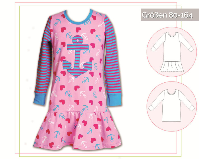 Kinder-Schnittmuster Kleid & Shirt HERBSTKOMBI, lillesol basics No.26