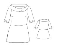 Zwischenmass Schnittmuster TUNIKA MIT HALSFERNEM KRAGEN