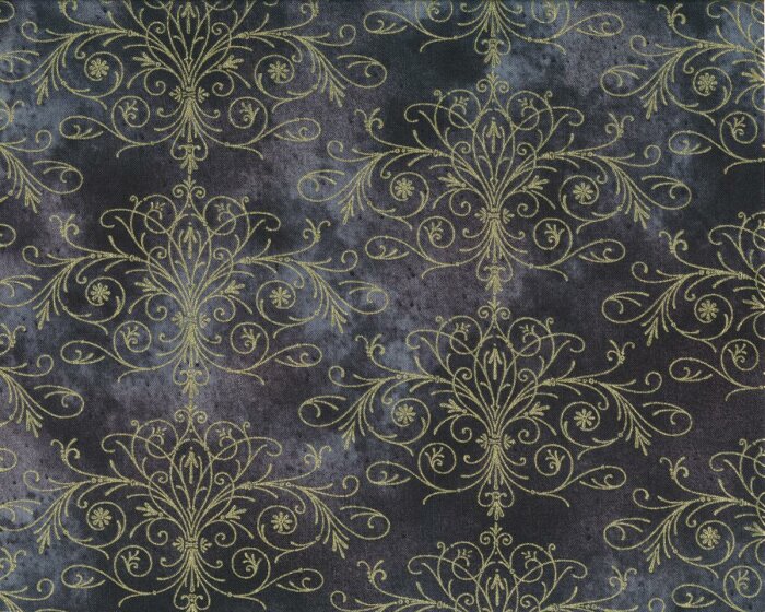 Patchworkstoff FLORAL IMPRESSIONS, Ornamente, dunkelgrau