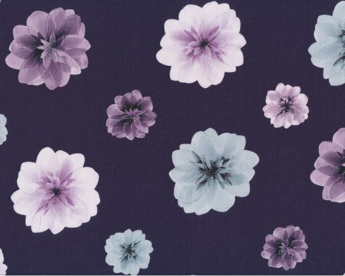 Patchworkstoff ESSENCE OF PEARL, Blumen, pflaume