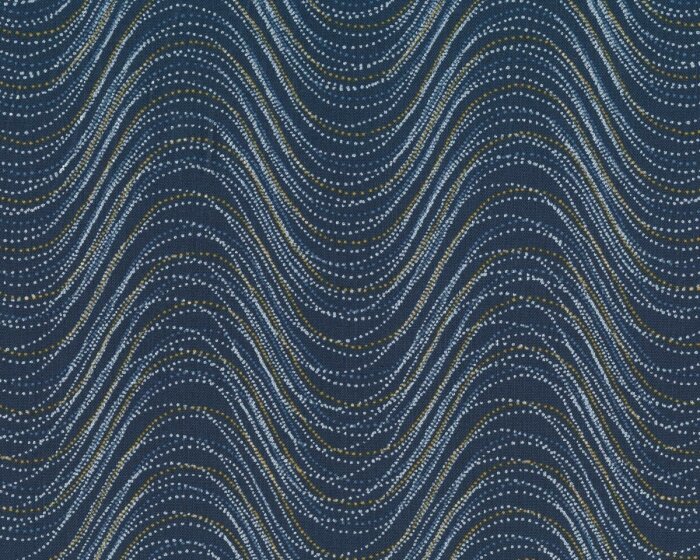 Patchworkstoff ESSENCE OF PEARL, Punkte-Wellen, blaugrau