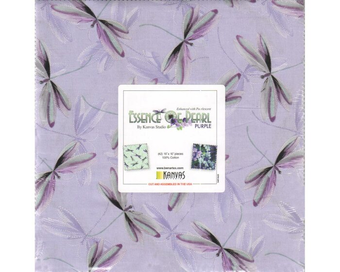 Precuts Layer Cake ESSENCE OF PEARL, lila, Benartex