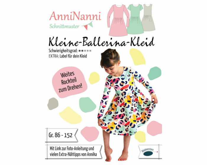 Kinder Schnittmuster Kleine Ballerina Kleid Blaubeerstern