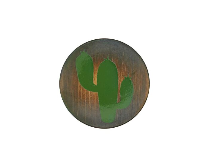 Metallknopf KAKTUS, altgold-grün, Union Knopf 25 mm