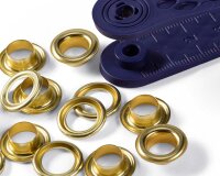 Ösen mit Scheiben, gold, Prym