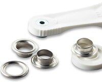 Ösen mit Scheiben, silber, Prym 4 mm