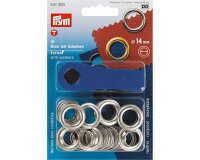 Ösen mit Scheiben, silber, Prym 8 mm