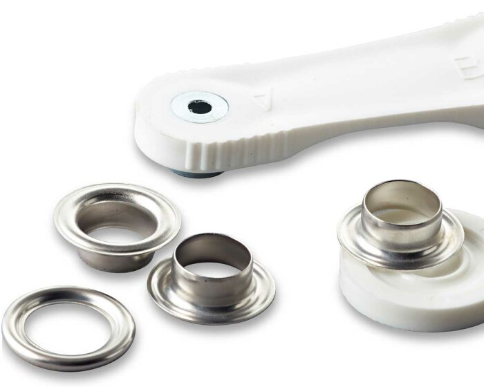 Ösen mit Scheiben, silber, Prym 14 mm