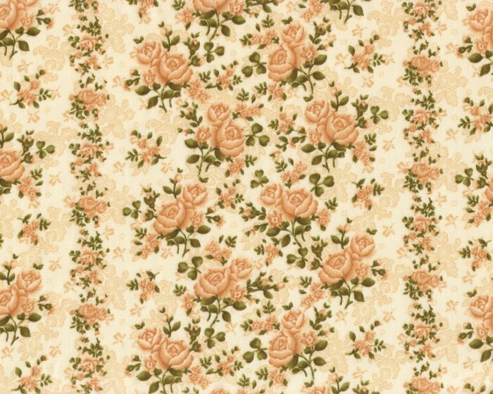 Rückseitenstoff HOMESTEAD WIDE, Rosen, hellbraun