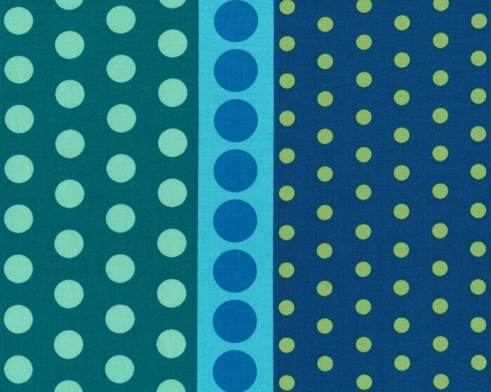 Patchworkstoff DOT CRAZY, Punkte-Bordüre, petrolblau