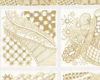 90-cm-Panel Patchworkstoff TANGLE TIME, gold