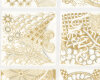 90-cm-Panel Patchworkstoff TANGLE TIME, gold