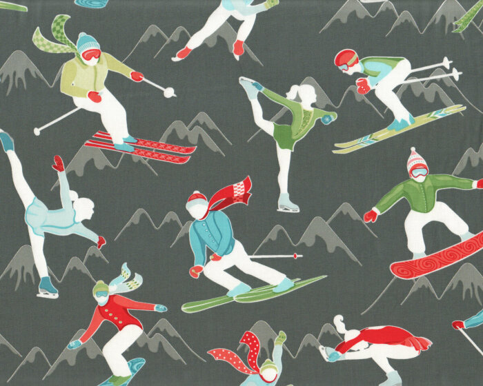 Patchworkstoff WINTER GAMES, Wintersportler
