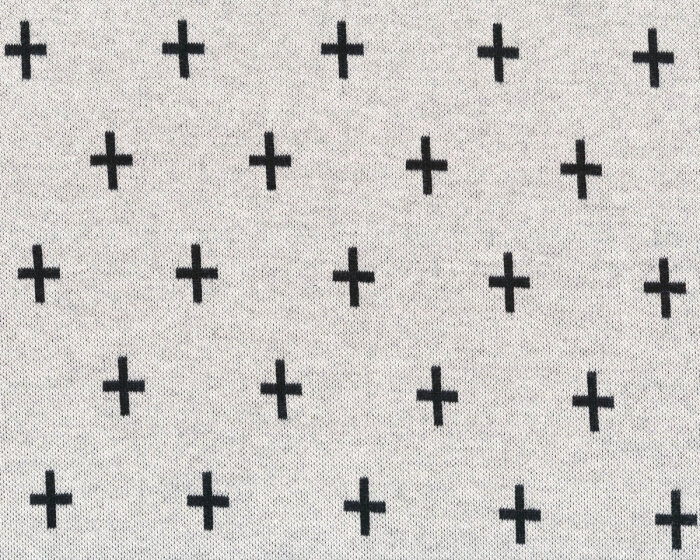 Jacquard-Strick MONO CRISS CROSS von Albstoffe, Kreuze, wollweiß