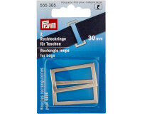 RECHTECKRINGE für Taschen, Prym altmessing 25 mm