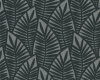 Deko-Baumwollstoff TAIGA, Blätter, schwarz