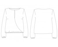 Zwischenmass Schnittmuster BLUSE MIT ASYMETRIE 168 K (Kleiner Umfang)