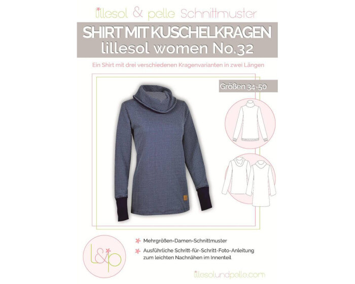 Damen-Schnittmuster Shirt mit Kuschelkragen, lillesol women No.32