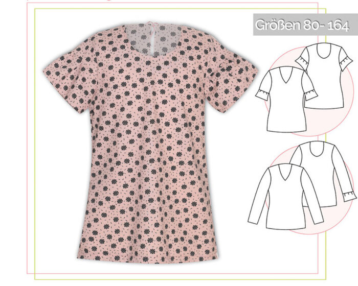 Kinder-Schnittmuster Volant-Bluse, lillesol basics No.61