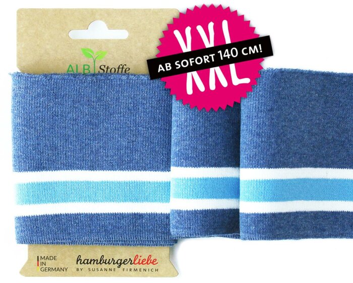 Bio-Bündchen CUFF ME BOLD, jeansblau, Hamburger Liebe