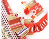 Bio-Bündchen CUFF ME COZY STRIPE, orange-rosa