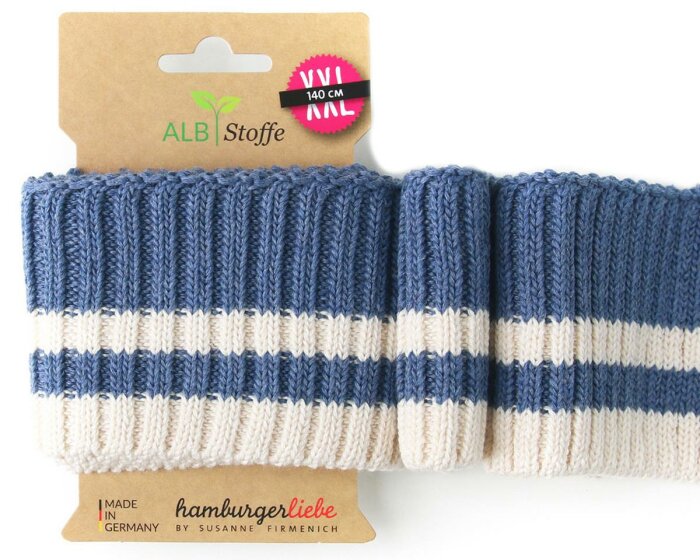 Bio-Bündchen CUFF ME COZY STRIPE, taubenblau