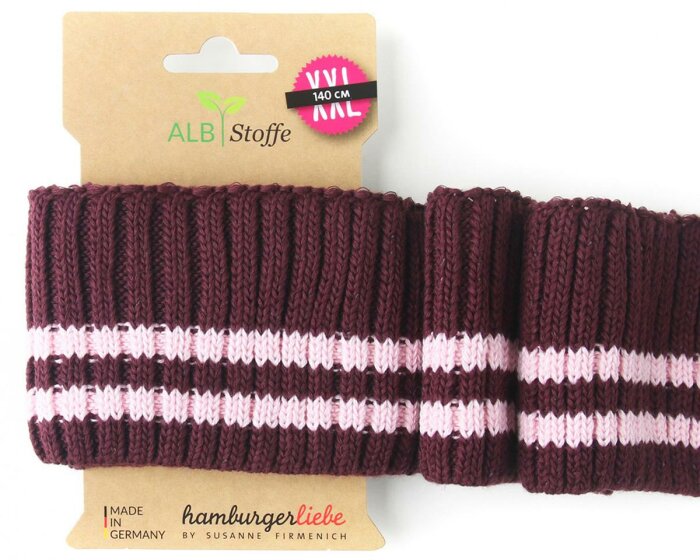 Bio-Bündchen CUFF ME COZY STRIPE, aubergine