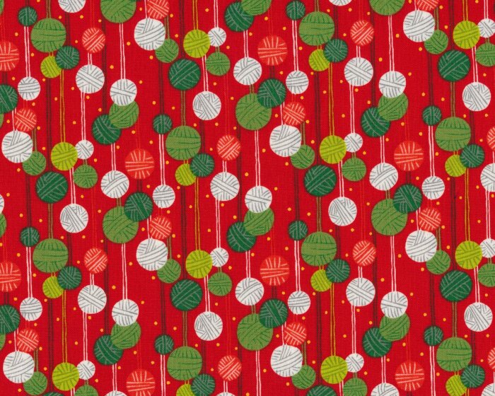 Patchworkstoff KRISTMAS ON A STRING, Weihnachts-Kugeln