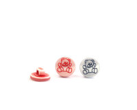 Kinderknopf BÄRCHEN, Teddy, rot oder blau rot