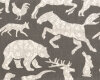 Ramie-Dekostoff BESTAIRE TOILE, Wildtiere, grau